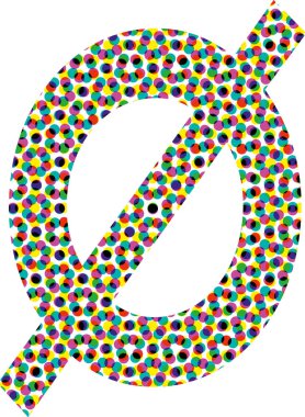 Renkli yarım ton yazı tipi tasarımı NUMBER 0 vektör çizimi