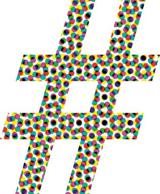 Renkli yarım ton yazı tipi tasarım sembolü - vektör illüstrasyonu