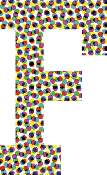 Colorful Halftone Font Design Letter Vector Illustration — ストックベクタ