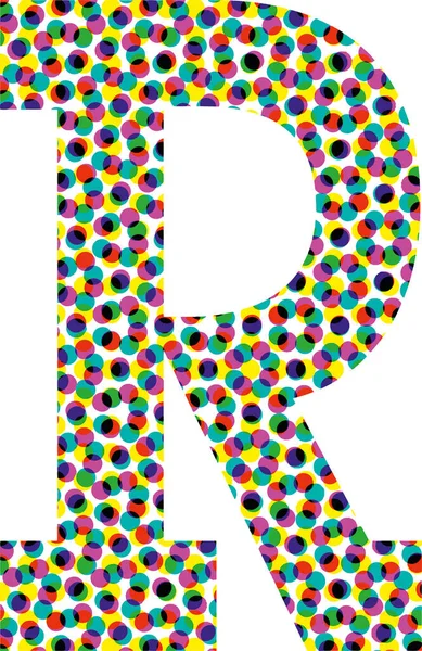 Colorful Halftone Font Design Letter Vector Illustration — 图库矢量图片