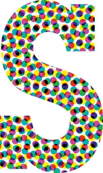 Colorful Halftone Font Design Letter Vector Illustration — Vettoriale Stock