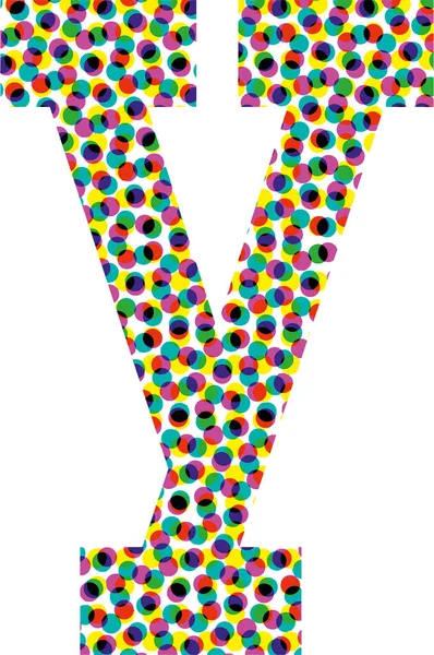Colorful Halftone Font Design Letter Vector Illustration — Stockový vektor