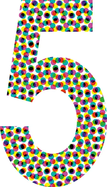Colorful Halftone Font Design Number Vector Illustration — Stockvektor