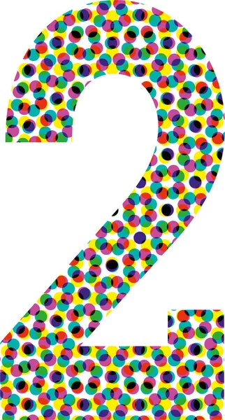 Colorful Halftone Font Design Number Vector Illustration — Wektor stockowy