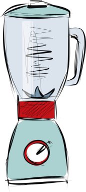 Beyaz arka planda Blender 'ın çizimi. Vektör illüstrasyonu