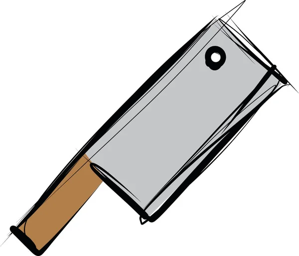 Skiss Slaktare Kniv Handtag Vit Bakgrund Vektor Illustration — Stock vektor