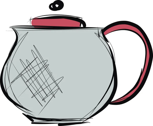 Sketch Ceramic Teapot Kettle White Background Vector Illustration — Stock Vector
