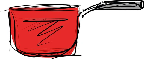 Skiss Saucepan Skålen Vit Bakgrund Vektor Illustration — Stock vektor