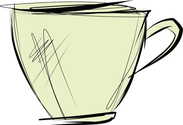 咖啡杯或杯子的素描图解 矢量图解 — 图库矢量图片