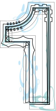 yazı tipi çizimde sayı 1