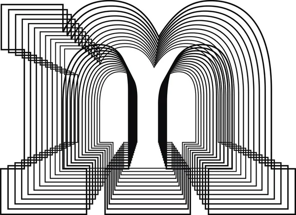 Buchstabe Line Logo Icon Design Vektorillustration — Stockvektor