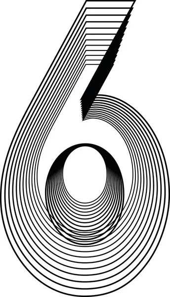 Nummer Linje Logotyp Ikon Design Vektor Illustration — Stock vektor