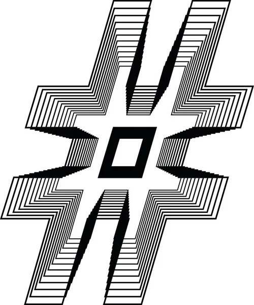 Número Símbolo Línea Logo Icono Diseño Vector Ilustración — Vector de stock