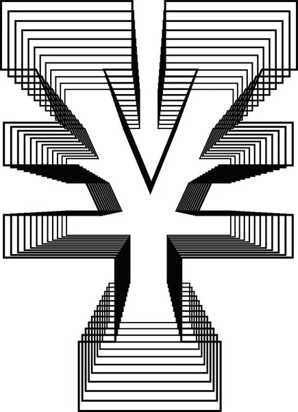 Símbolo Ienes Linha Logo Icon Design Ilustração Vetorial — Vetor de Stock