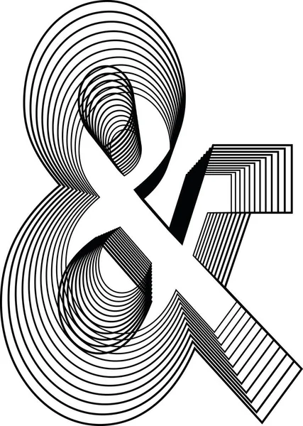Symbol Ampersand Linia Logo Ikona Design Wektor Ilustracja — Wektor stockowy