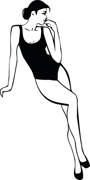 Belle Femme Sexy Maillot Bain Illustration Vectorielle — Image vectorielle