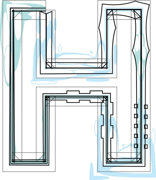 Teckensnitt Illustration Bokstaven — Stock vektor