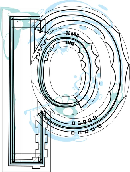 Ilustração Fonte Letter — Vetor de Stock