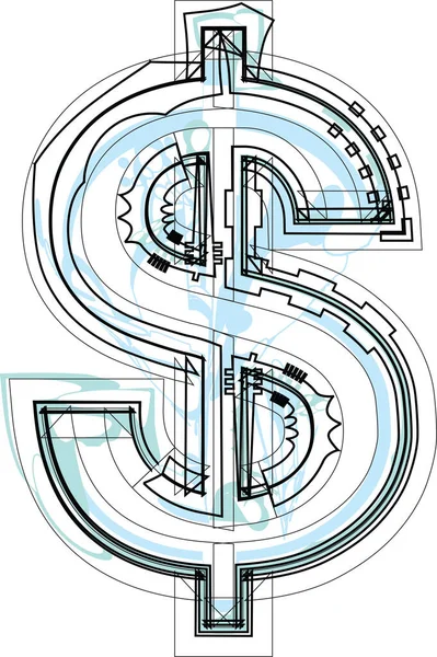 Illustrazione Astratta Del Vettore Simbolo Carattere — Vettoriale Stock