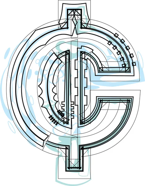 Símbolo Fuente Abstracto Vector Ilustración — Archivo Imágenes Vectoriales