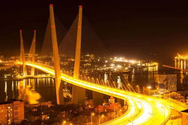 Vladivostok, Russia: il ponte d'oro Fotografia Stock