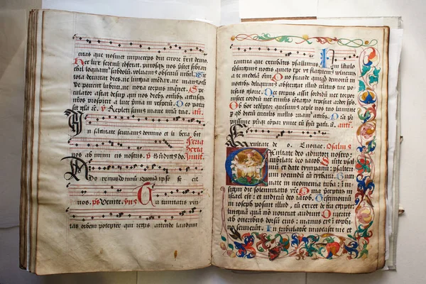 Lviv Ukraine April 2020 Manuscripts Medieval Library Incunabula Books Printing — 스톡 사진