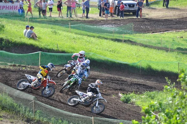 Russian Championship of Motocross among motorcycles and ATVs — Stock Photo, Image