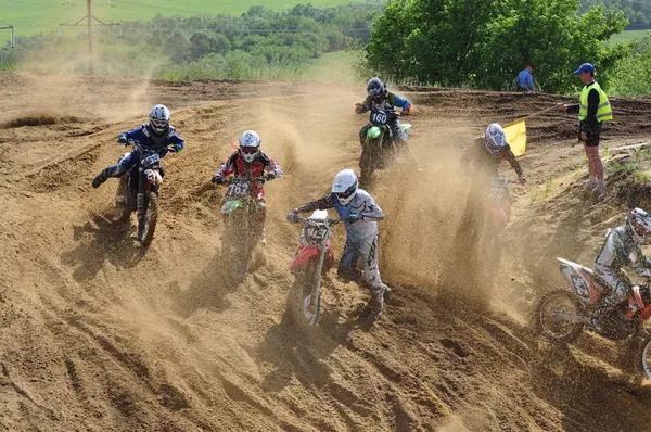 Accident on the Russian championship trophy raid among ATVs and motorcycles — Stock Photo, Image