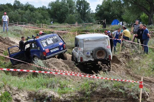 Russian championship trophy raid among SUVs, ATVs and motorcycles — Stock Photo, Image