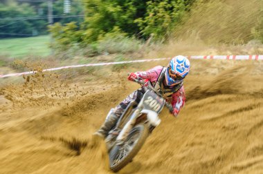 Russian Championship of Motocross among motorcycles and ATVs clipart