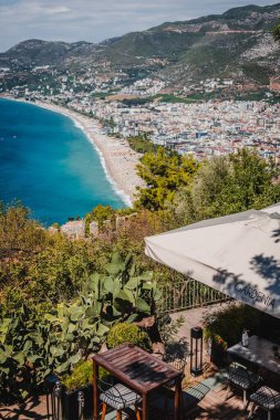 Alanya manzarası, Alanya 'daki deniz plajı, Türkiye