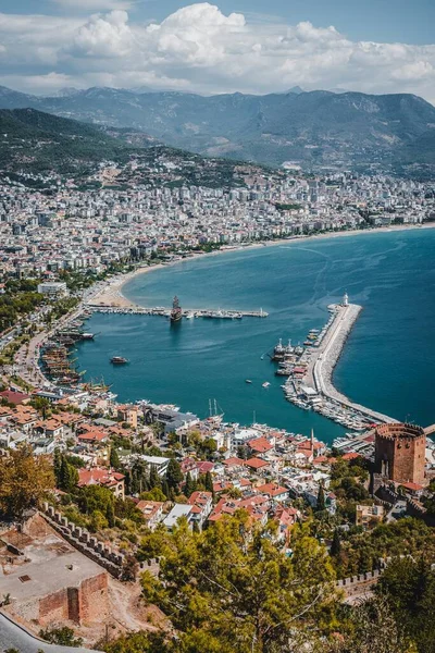 Vista de Alanya, playa de mar en Alanya, Turquía —  Fotos de Stock