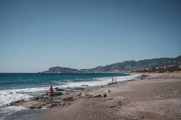 Vista de Alanya, playa de mar en Alanya, Turquía —  Fotos de Stock