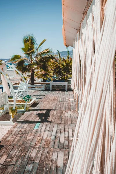 Vista su Alanya, spiaggia di mare ad Alanya, Turchia — Foto Stock