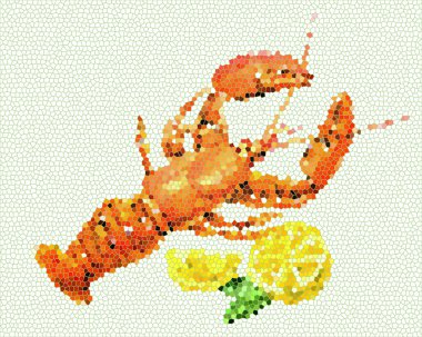 Beyaz arka planda limonlu ıstakoz..
