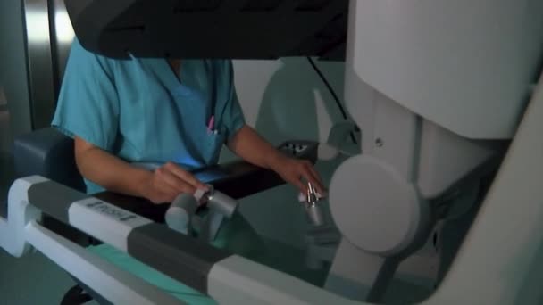 Doctor Hands Operating Precision Surgery Machine — Video Stock