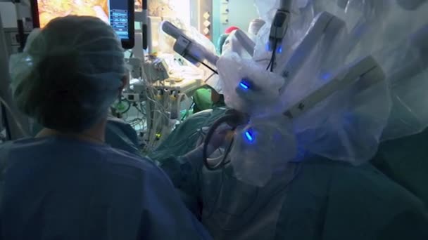 Doctors Monitoring Arms Surgery Machine Operating Adipose Tissue Human Body — Stock video