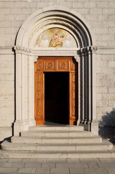 Castelmonte sanctuary - entrance to the church — Stock Photo, Image