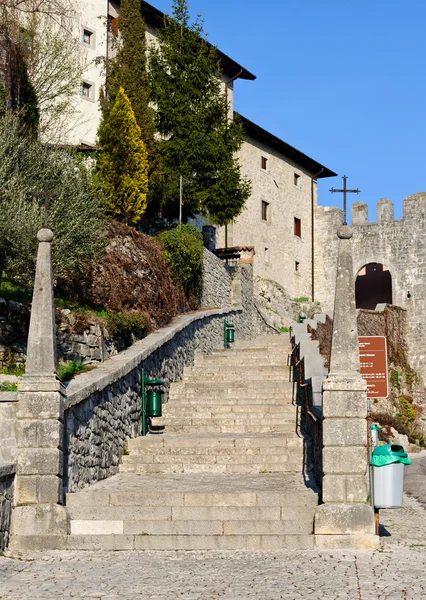 Castelmonte sanctuary staircase, Cividale del Friuli. Udine, It — Stock Photo, Image