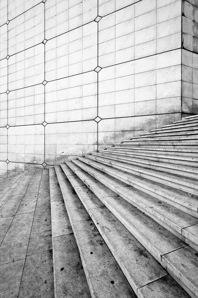 Grande arche stairs - La Defense, Paris. France.