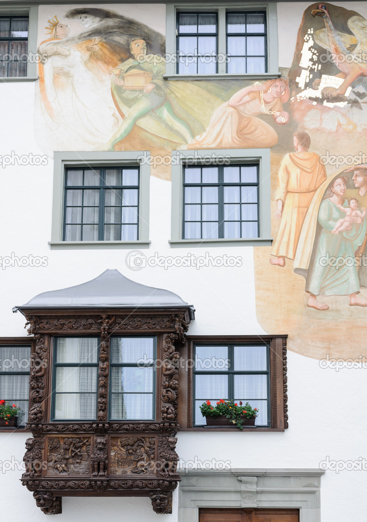 Typical architectural facade in St. Gallen
