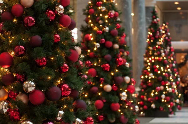 Sapin de Noël décorations rouges — Photo