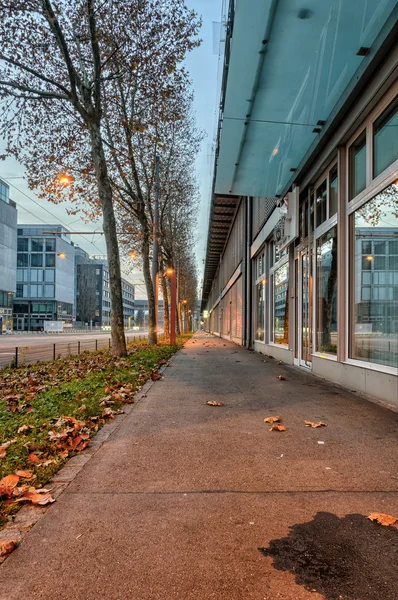 Commercial buildings at evening — Stock Photo, Image