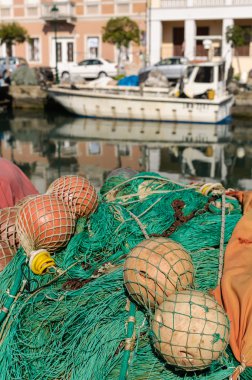 Grado, İtalya: balıkçı tekneleri city Port