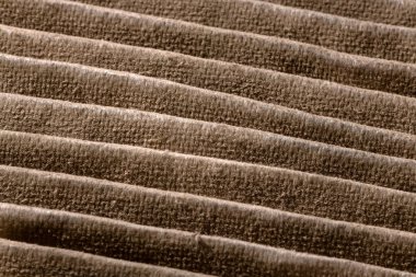 Kir ve parçacıkları gösteren HVAC ev hava filtresinin kapatılması bakteri büküm ve hastalığına neden olur..