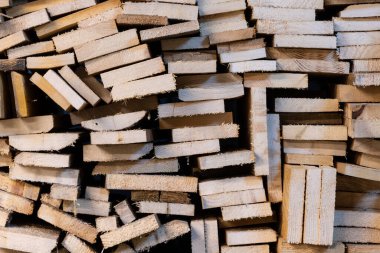 Wood pallets cuts to be used as firewood.