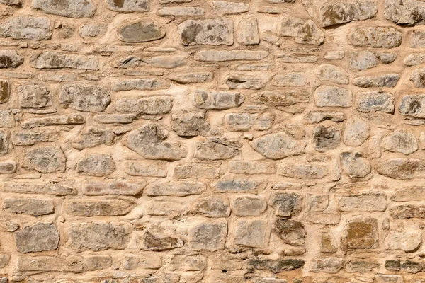 Крупним Планом Стара Кам Яна Стіна Товстою Затіркою Грубою Текстурою — стокове фото