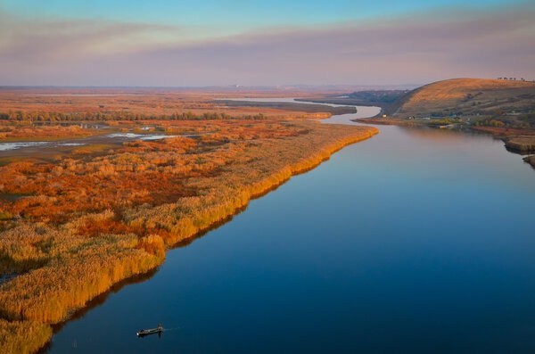 aerial view of wetland