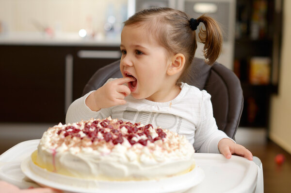 cute little girl eating