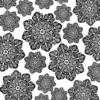 siyah & beyaz çiçek batik